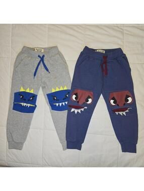 Youth 2 Rustic Blue Boys Monster Knees Jogger Pants Sz 6 Drawstring Waist Sz 6